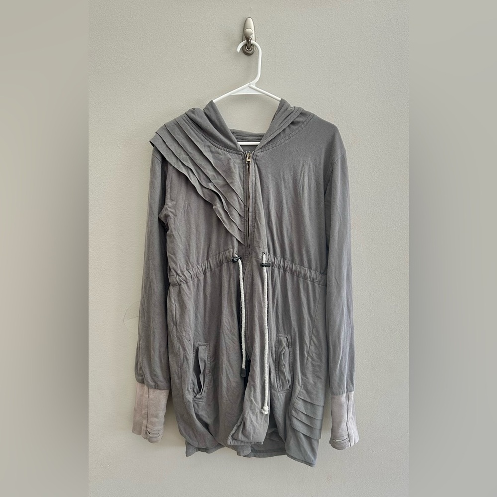Elfarrow Lagenlook Long Casual Cotton Zip Up Jacket | Size L